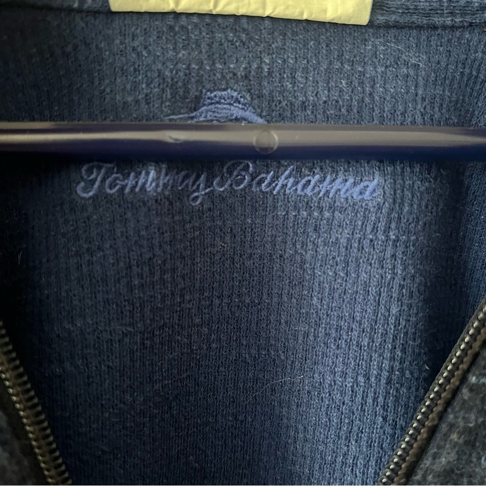 TOMMY BAHAMA Reversible 1/4 Zip Long Sleeve Blue/Black Sweater Men's Size M - Picture 6 of 7
